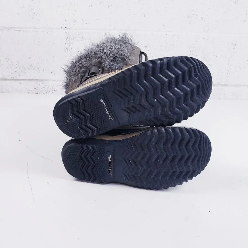 Sorel Women's Tall Faux Fur Front‎ Zip Waterproof Winter Boots Size 7